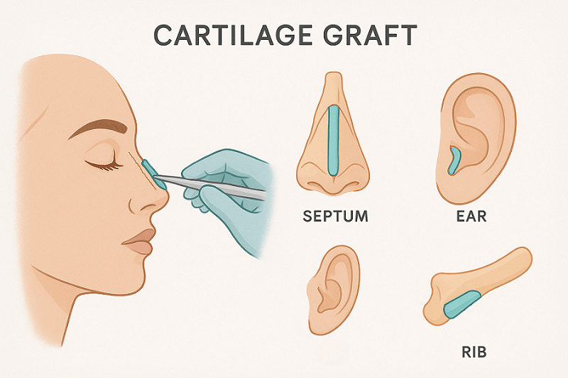 استفاده از غضروف در عمل بینی ترمیمی